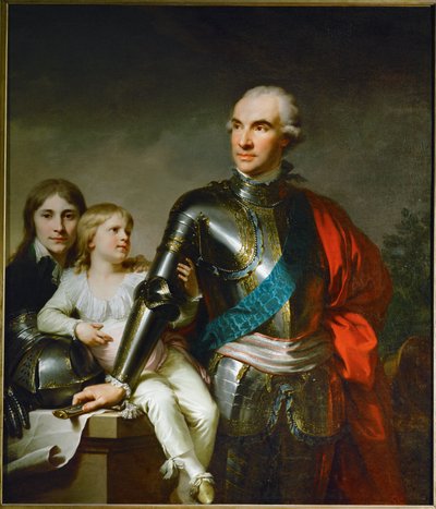 Il conte Stanislas Felix Potocki e i suoi due figli Felix-Georg e Stanislas ... da Johann Baptist Edler von Lampi