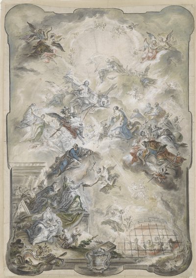 La Vergine e i santi che intercedono davanti a Cristo per le anime dei perduti da Johann Baptist Enderle