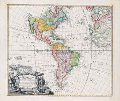 Mappa delle Americhe, Americae Mappa Generalis da Johann Baptista Homann