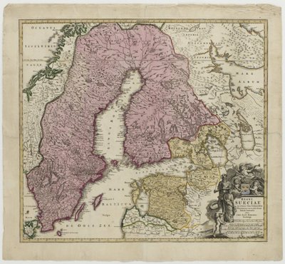 Regni di Svezia, ca 1730 da Johann Baptista Homann