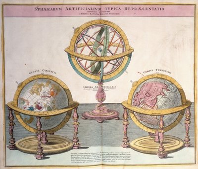 Vignette del mondo da Grosser Atlas, 1725 da Johann Baptista Homann