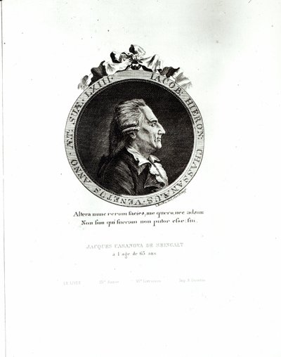 Ritratto medaglione di Giacomo Casanova all