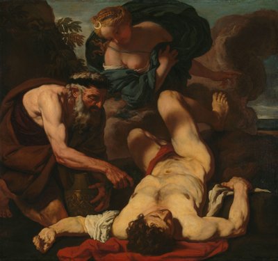 Selene ed Endimione (precedentemente intitolato La morte di Orione) da Johann Carl Loth (attributed to)