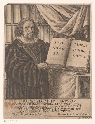 Ritratto di Johann Benedict Carpzov da Johann Caspar Hoeckner