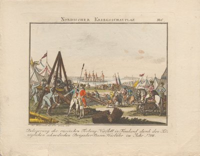 Assedio della fortezza russa di Nyslott in Finlandia da Johann Caspar Weinrauch