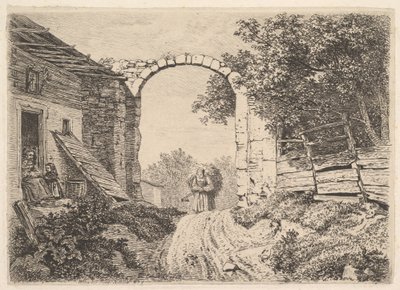 Ragazza con un carico di fieno, fuori Thorbogen da Johann Christian Erhard