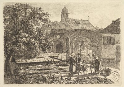 Lavandaia a un pozzo artesiano, 1817 da Johann Christian Erhard