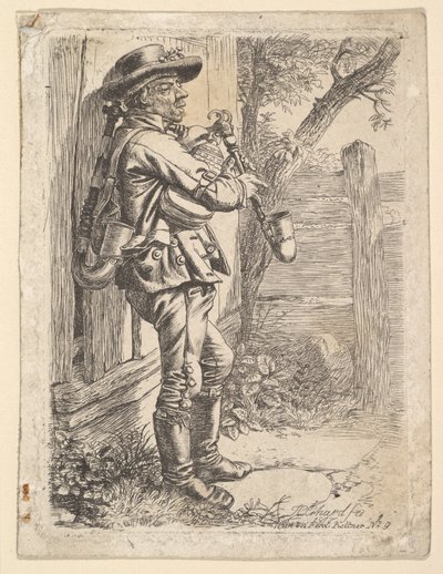 Il suonatore di cornamusa, 1817 da Johann Christian Erhard