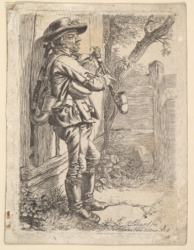 Il suonatore di cornamusa, 1819 da Johann Christian Erhard