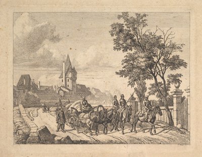 I cosacchi che scortano il carro dei bagagli, 1816 da Johann Christian Erhard