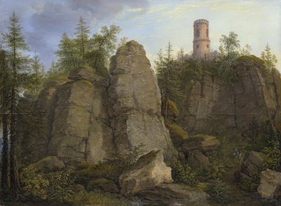 Klingstein, roccia porfirica vicino ad Aussig da Johann Christian Klengel