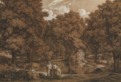 Paesaggio arcadico con tre figure a un lago da Johann Christian Reinhart