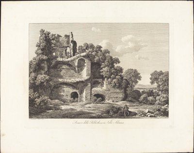 Resti della Biblioteca nella Villa Adriana da Johann Christian Reinhart