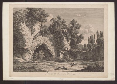 Veduta del teatro ad Albano (Pastore con pecore tra le rovine) da Johann Christian Reinhart