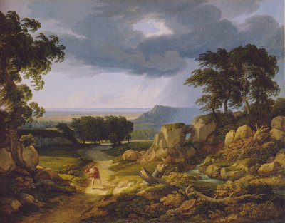 Tedesco: Sturmlandschaft (Canzone della Tempesta dei Viandanti). da Johann Christian Reinhart