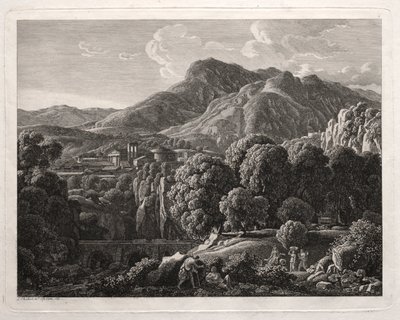 Paesaggio eroico: Paesaggio con città e fiume da Johann Christian Reinhart