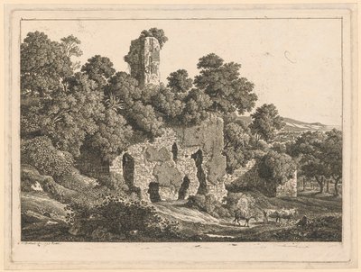Paesaggio - Rovine della Villa di Ventidio Basso a Tivoli da Johann Christian Reinhart