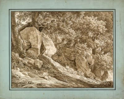 Paesaggio roccioso con Pan che suona il suo flauto da Johann Christian Reinhart