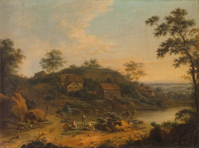 Paesaggio collinare con casali da Johann Christian Vollerdt or Vollaert