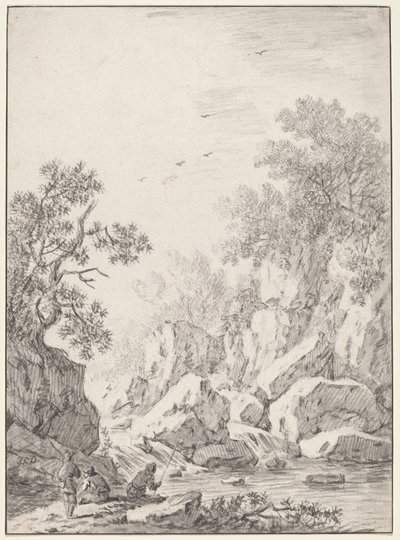 Cascata tra le scogliere da Johann Christoph Dietzsch