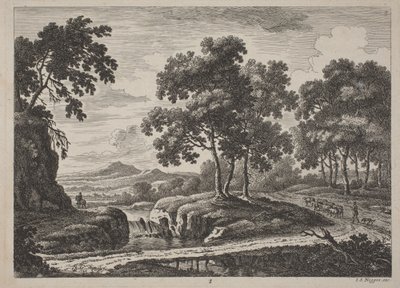 Paesaggi fluviali panoramici con viaggiatori da Johann Christoph Dietzsch