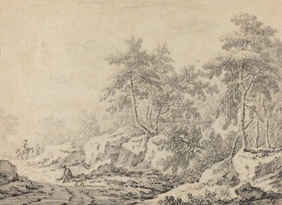 Viaggiatori in un bosco roccioso da Johann Christoph Dietzsch