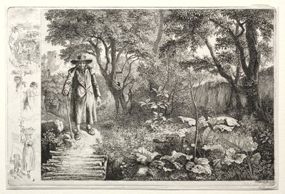 Il vecchio davanti al ponte di tronchi da Johann Christoph Erhard