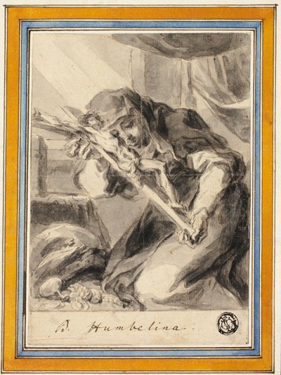 Beata Humbelina con crocifisso, circa 1700 da Johann Christoph Lischka