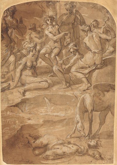 Apollo e le Muse sul Monte Parnaso da Johann Christoph Storer