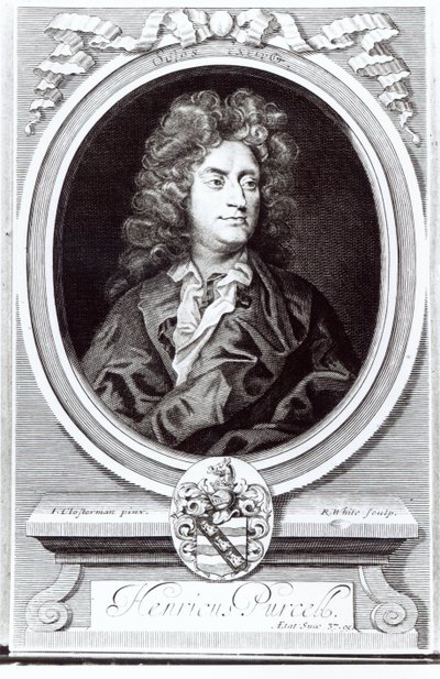 Ritratto di Henry Purcell (1659-95), compositore inglese, inciso da R. White, 1695 da Johann Closterman