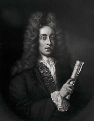 Ritratto di Henry Purcell inciso da George J. Zobel da Johann Closterman