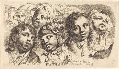 Nove teste di bambini da Johann Eleazar Schenau