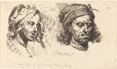 Giovane donna, vecchia donna e uomo con i capelli lunghi da Johann Eleazar Schenau