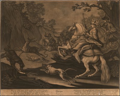 Ca. 1770 mezzatinta allegorica dell