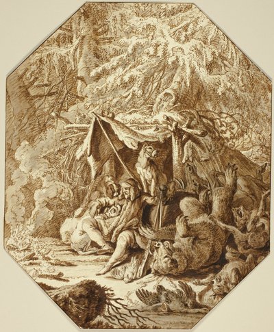 Il cacciatore audace, resistente in inverno da Johann Elias Ridinger