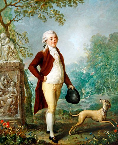 Ritratto di un gentiluomo con il suo cane da Johann Ernst Heinsius