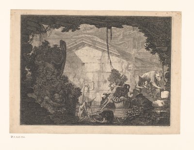 Capriccio architettonico con figure da Johann Ferdinand Hetzendorff von Hohenberg