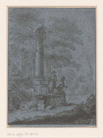 Paesaggio con rovine e due figure da Johann Friedrich Alexander Thiele