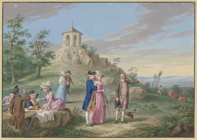 Compagnia di dame e gentiluomini accampata all