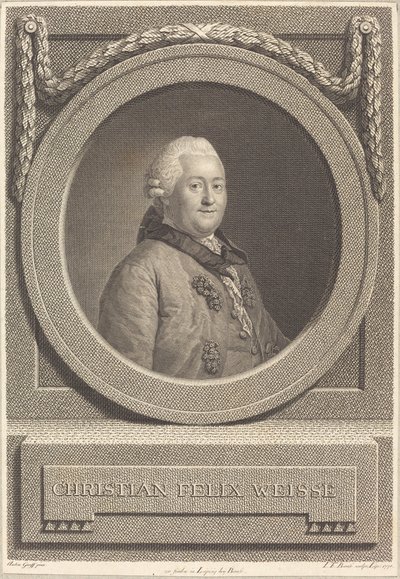 Christian Weisse da Johann Friedrich Bause after Anton Graff
