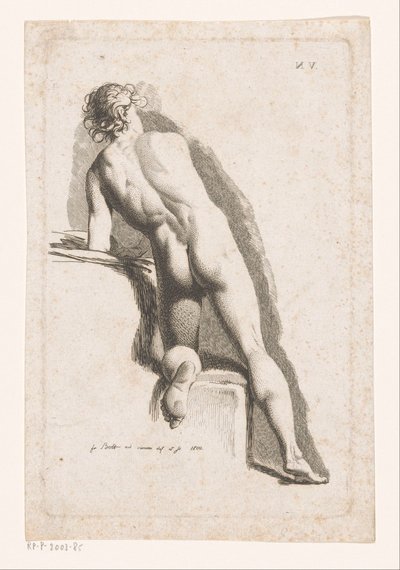 Nudo maschile inginocchiato, visto da dietro da Johann Friedrich Bolt