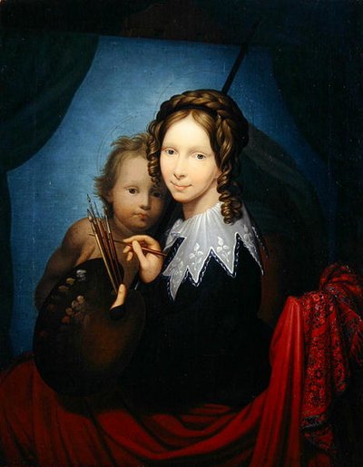 Principessa ereditaria Auguste, che copia la Madonna Sistina da Johann Friedrich Bury