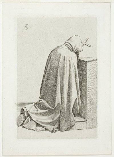 Pellegrino inginocchiato con croce e libro da Johann Friedrich Overbeck