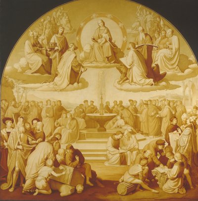 Il trionfo della religione nelle arti, tra il 1829 e il 1840 da Johann Friedrich Overbeck