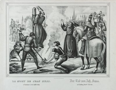La morte di Jan Hus a Costanza, metà del XIX secolo da Johann Friedrich Wentzel