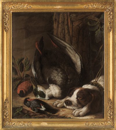 Un cane da caccia e la sua preda, 1768 da Johann Friedrich von Grooth