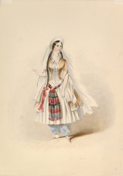 Studio di costume per Blonde nel Ratto dal Serraglio di W.A. Mozart, ca. 1830-50 da Johann Georg Christoph Fries