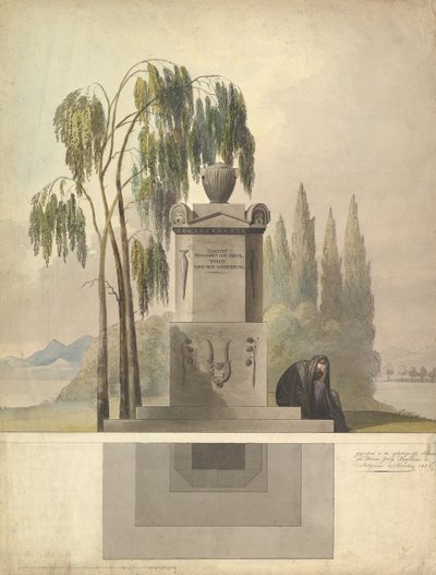 Progetto per una tomba, Rothgeisser a Norimberga Elevazione e pianta, 1826 da Johann Georg Dürschner