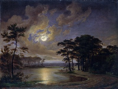 Mare di Holstein - Chiaro di luna, 1847 da Johann Georg Haeselich