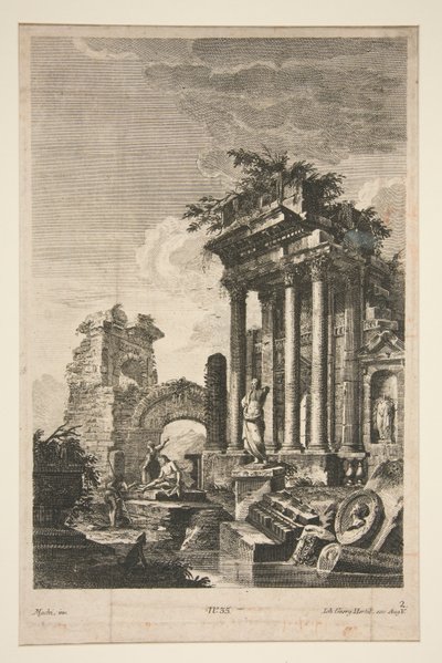 Capriccio con rovine romane da Johann Georg Hertel